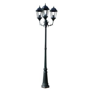 Lámpara de pie triple para exterior 230 cm verde