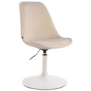 Silla comedor cómoda - terciopelo crema-blanco