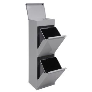 Arregui top cr222-b cubo de basura y reciclaje de acero 2 x 17 l (34 l)
