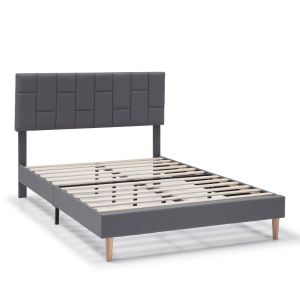 Cama tapizada sorni de 30 cm, 90x190 cm, gris oscuro