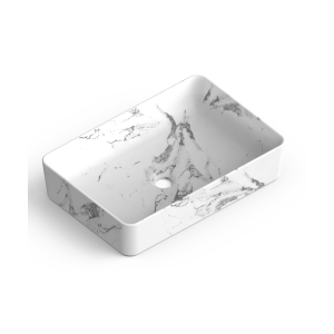 Lavabo sobre encimera carrara | lavamanos rectangular | 51x34cm