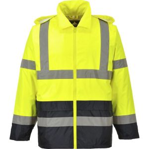 Chaqueta de lluvia alta visibilidad portwest bicolor h443 - amarillo / negr