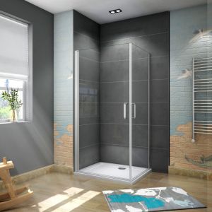 Mampara de ducha rectangular abatible giratoria,gris mate,1000x900x1850mm