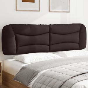 Cabecero de cama acolchado tela marrón oscuro 180 cm eso5469
