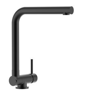 Grifo cocina abatible 4,5cm monomando negro caño giratorio