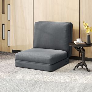 Sofá cama de suelo plegable de terciopelo gris oscuro 3 plazas