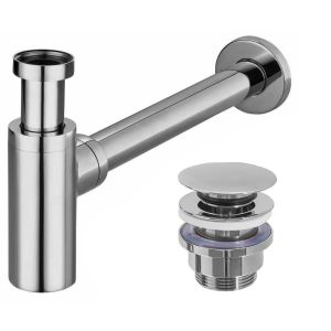 Rea sifón de lavabo klik-klak universal chrom, 33,5x5x21 cm