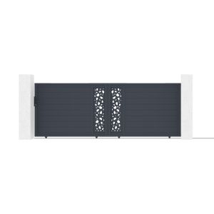 Puerta corredera sunny 400x140 cm + puerta + 4 postes elda + ranger c300