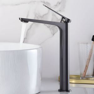 Imex - grifo monomando lavabo caño alto black gun serie nápoles