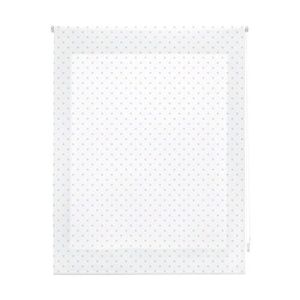 Estor enrollable premium 100x250  blanco con motas celeste