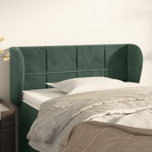 Cabecero de terciopelo verde oscuro 103x23x78/88 cm eso9454