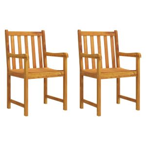 vidaXL sillas de jardín 2 pcs natural madera de acacia sólida
