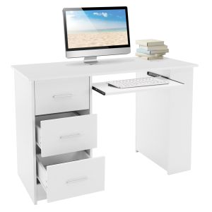 Escritorio con 3 cajones 110x49x75cm blanco ml-design