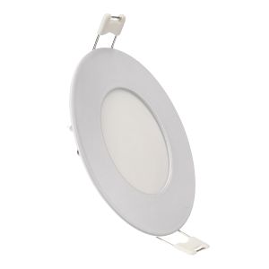 Downlight LED redondo empotrable 12v, 3w, luz cálida 3000k. Marco blanco