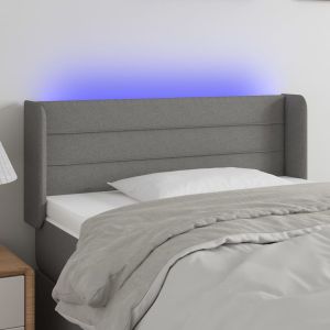 Cabecero con luces LED de tela gris oscuro 93x16x78/88 cm eso7135