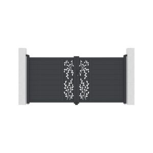 Puerta batiente 3m folya h.140cm aluminio gris