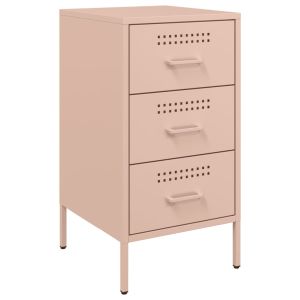 Casa lúmina - mesita de noche rosa aço laminado a frio  36 x 39 x 68 cm