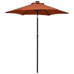 Sombrilla con luces LED terracota 200 x 211 cm