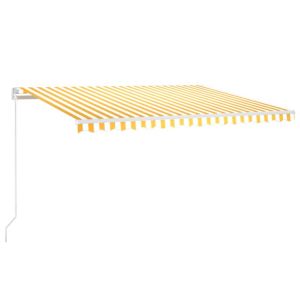 vidaXL toldo manual retráctil amarillo y blanco 450x350 cm