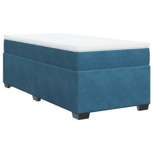 vidaXL cama box spring con colchón terciopelo azul oscuro 80x200 cm