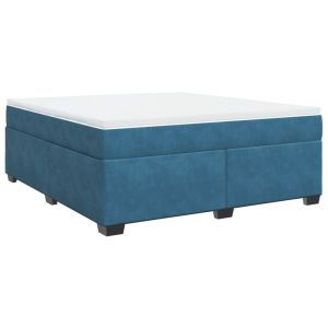 vidaXL cama box spring con colchón terciopelo azul oscuro 180x200 cm