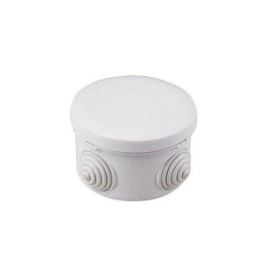 Caja estanca redonda ip55 ø80x40mm con tapa a presión fabricada en termoplá