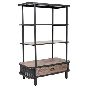 Estantería de metal y madera gris 80x40x121