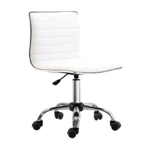Silla de oficina 48x52x90 cm pu, acero color blanco Homcom