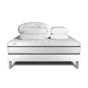 Pack cama completa - colchón 180x200cm + somier con láminas (kit) + 2 almoh