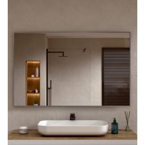 Espejo de baño rectangular marco gunmetal 70×100 cm (al×an) bellobath