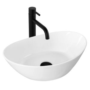 Rea lavabo sobre encimera kate 45 white oval, 45x27x14 cm