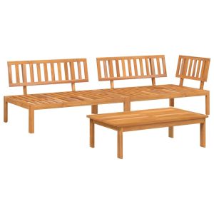 vidaXL set de sofás de palets de jardín 3 pzas madera maciza de acacia
