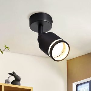 Nettlife lámpara de techo negro gu10 6x6