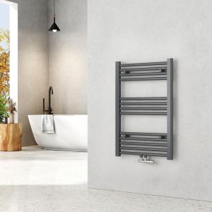Emke radiador toallero agua caliente antracita 75x50cm conexión central