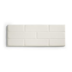 Cabecero de cama 105 muro ladrillos de polipiel 112x57x5cm blanco