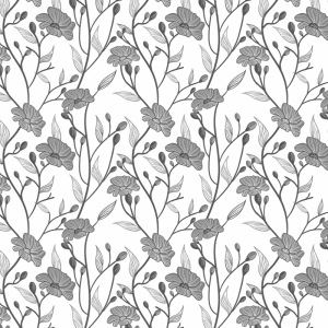 Papel pintado floral tulipanes en grises 60cm por 300cm