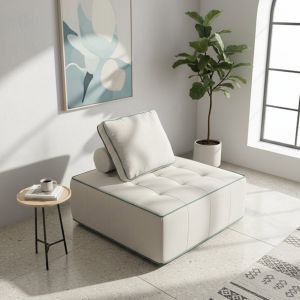 Sillón zen 1 plaza - blanco y verde salvia