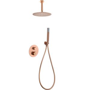 Imex - columna ducha empotrada termostática oro rosa