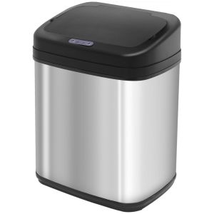 Cubo de basura 33x25x42.5 cm acero inoxidable, pp color gris Homcom