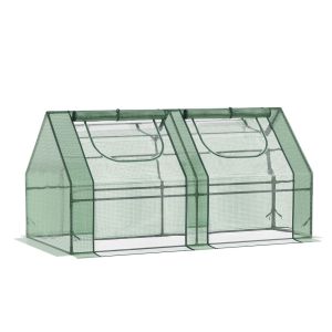 Invernadero de terraza 180x90x90 cm acero, PVC color verde Outsunny