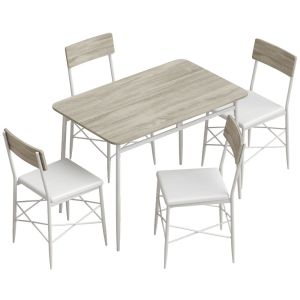 Conjunto de comedor 106x66x75 cm mdf, acero color marrón Homcom