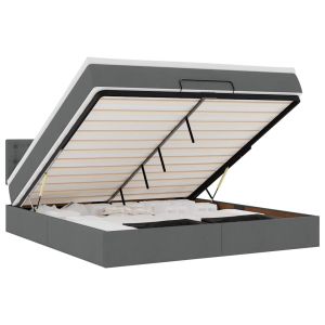 vidaXL estructura cama otomana colchón tela gris oscuro 180x200cm
