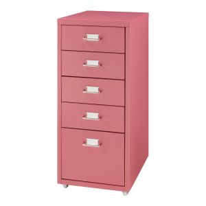 Archivador móvil kökar con 5 cajones 69x28x41 cm acero - rojo sandía