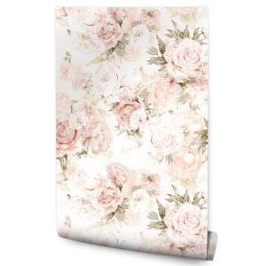 Papel Pintado Flores Peonías Plantas Naturaleza Para El Salón 53cm x 10m