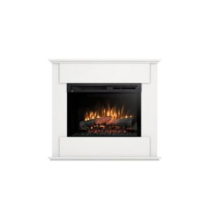 Chimenea eléctrica LED independiente de 26', color blanco mate -fonte