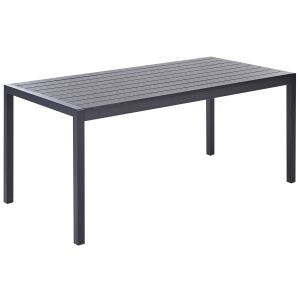 Mesa de jardín vernio 180 cm 90 cm metal negro