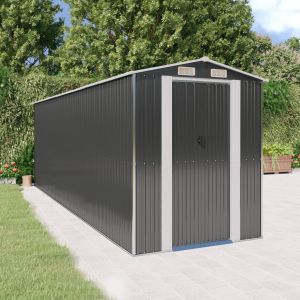 Cobertizo de jardín acero galvanizado antracita 192x606x223 cm es4068