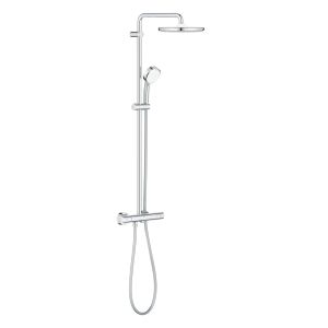 Columna de ducha redonda cromo con termostato tempesta system 260 de grohe