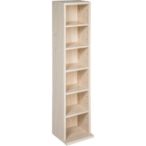 Estantería con 6 compartimentos para 102 cds 90x21x20 cm haya