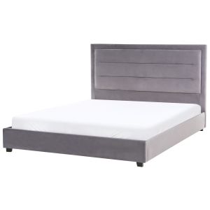 Cama terciopelo rouen 160 x 200 cm gris oscuro